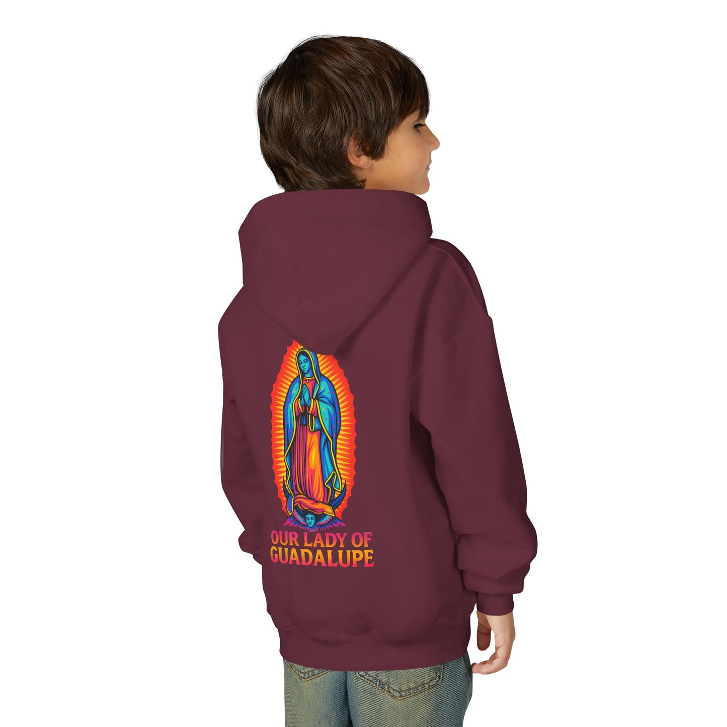 Our Lady of Guadalupe Youth Hoodie | Catholic Streetwear for Kids