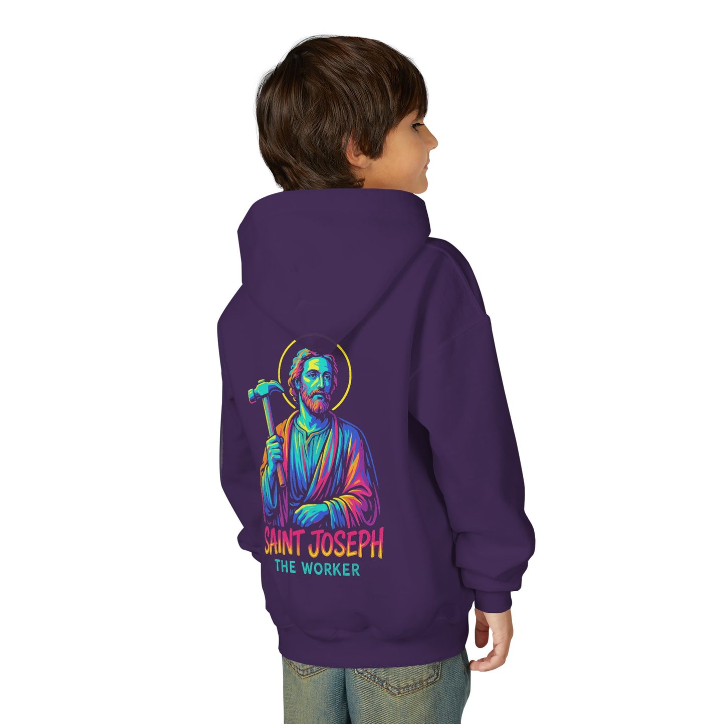 St. Joseph the Worker Youth Hoodie | Catholic Streetwear – Faith, Grit & Purpose