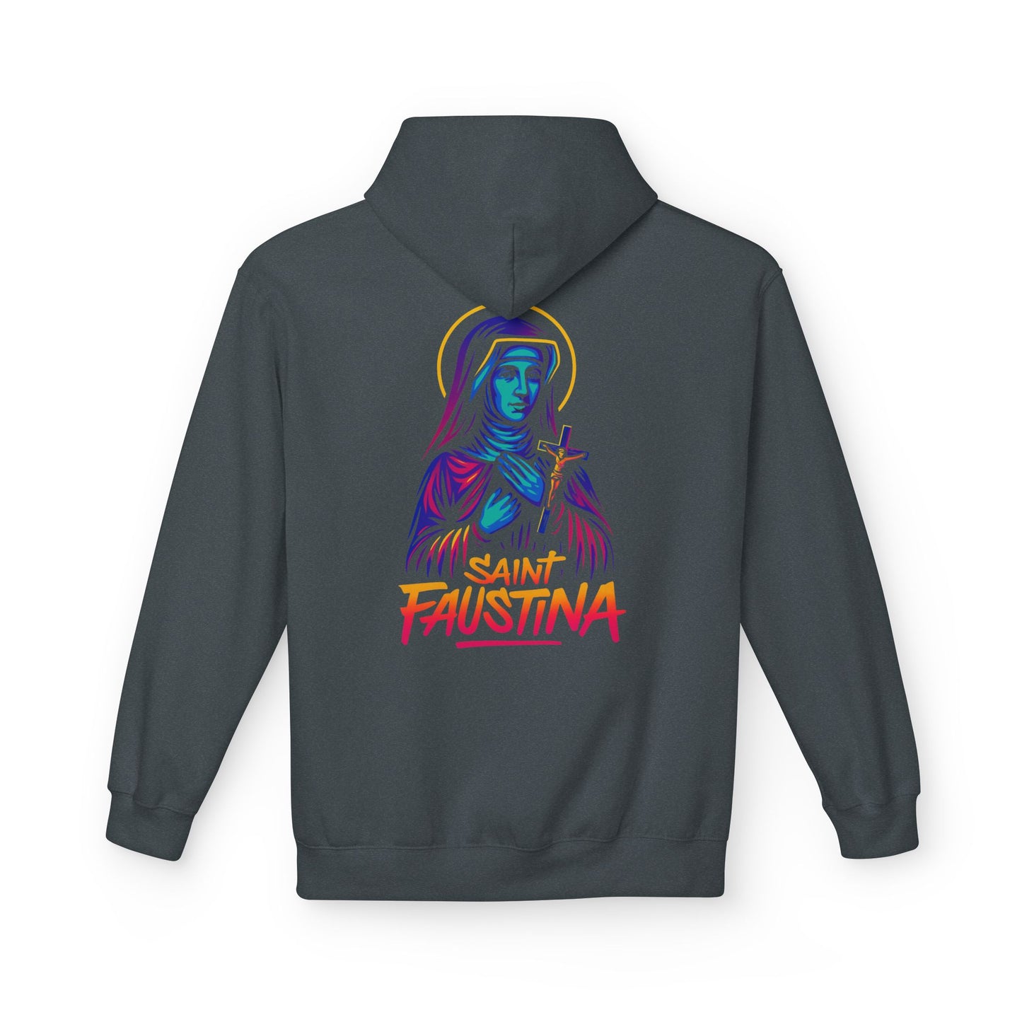 St. Faustina Neon Hoodie | Catholic Streetwear – Divine Mercy Energy & Bold Faith Style