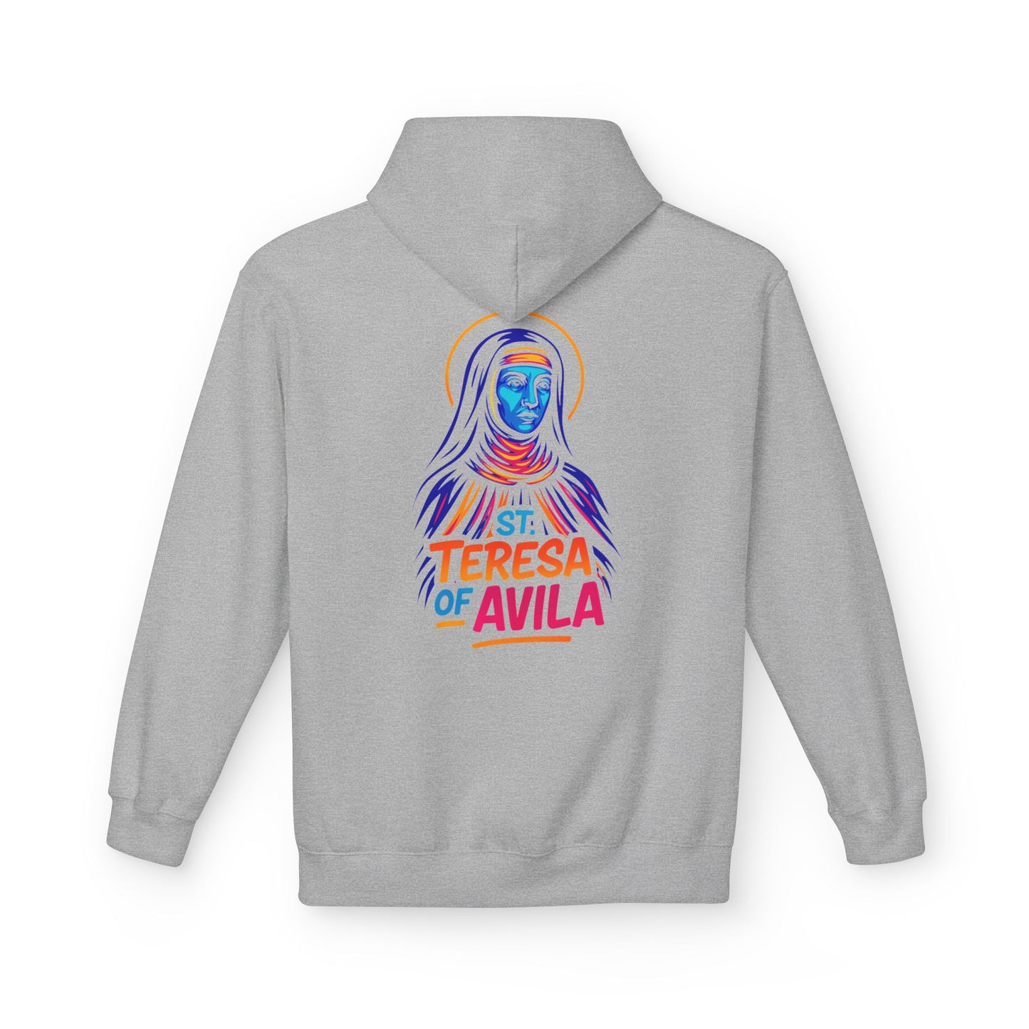 St. Teresa of Avila Neon Hoodie | Catholic Streetwear – Bold Faith & Urban Style