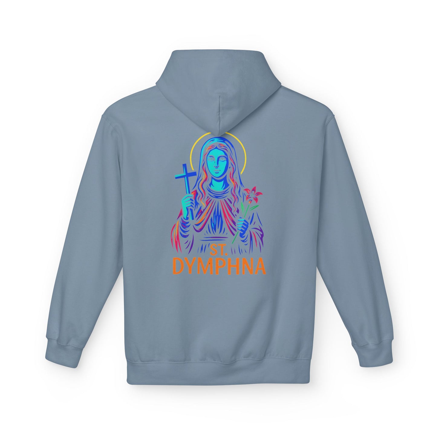 St. Dymphna Neon Hoodie | Catholic Streetwear – Hope, Healing & Mental Health Awareness