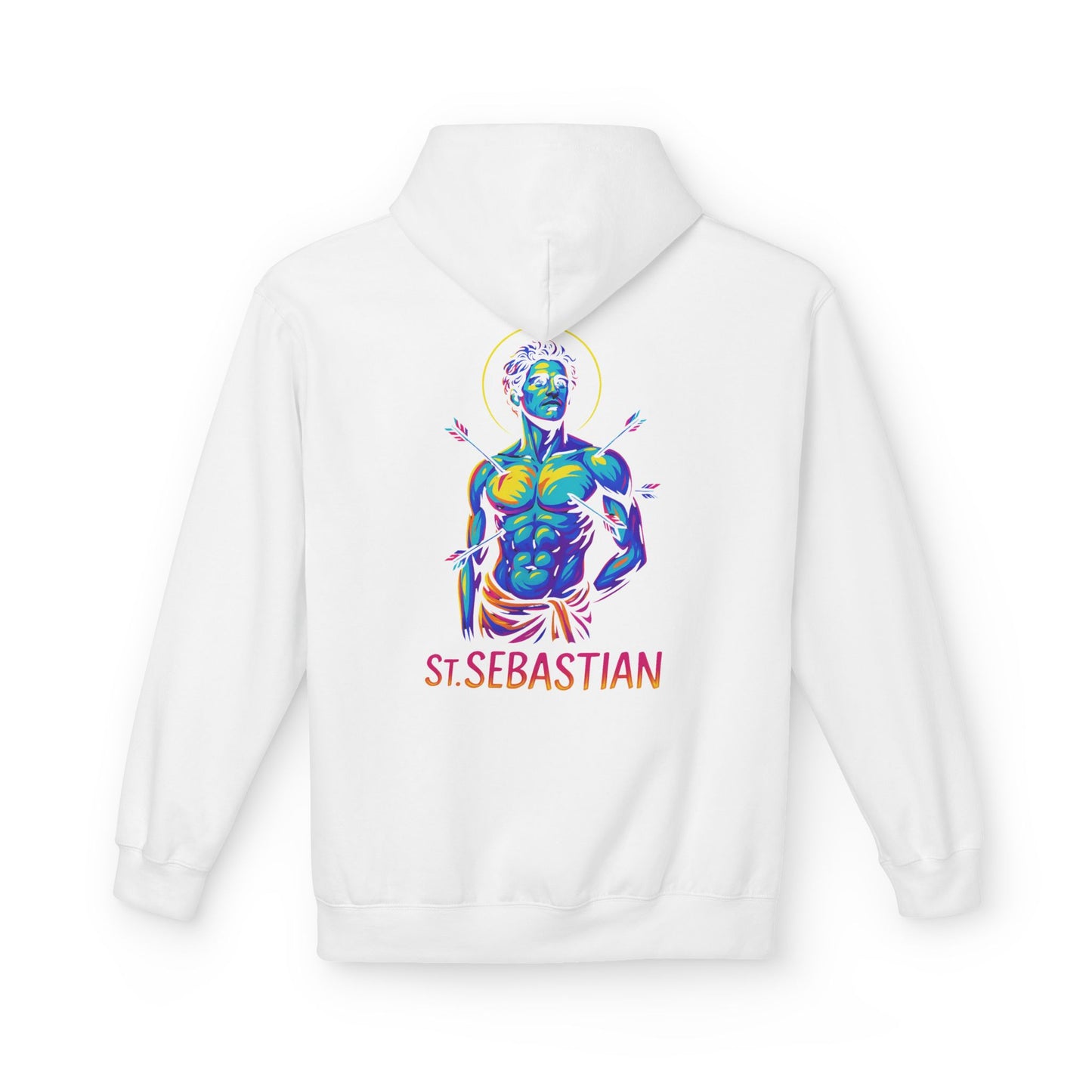 St. Sebastian Neon Hoodie | Catholic Streetwear for the Fearless – Faith, Strength & Style