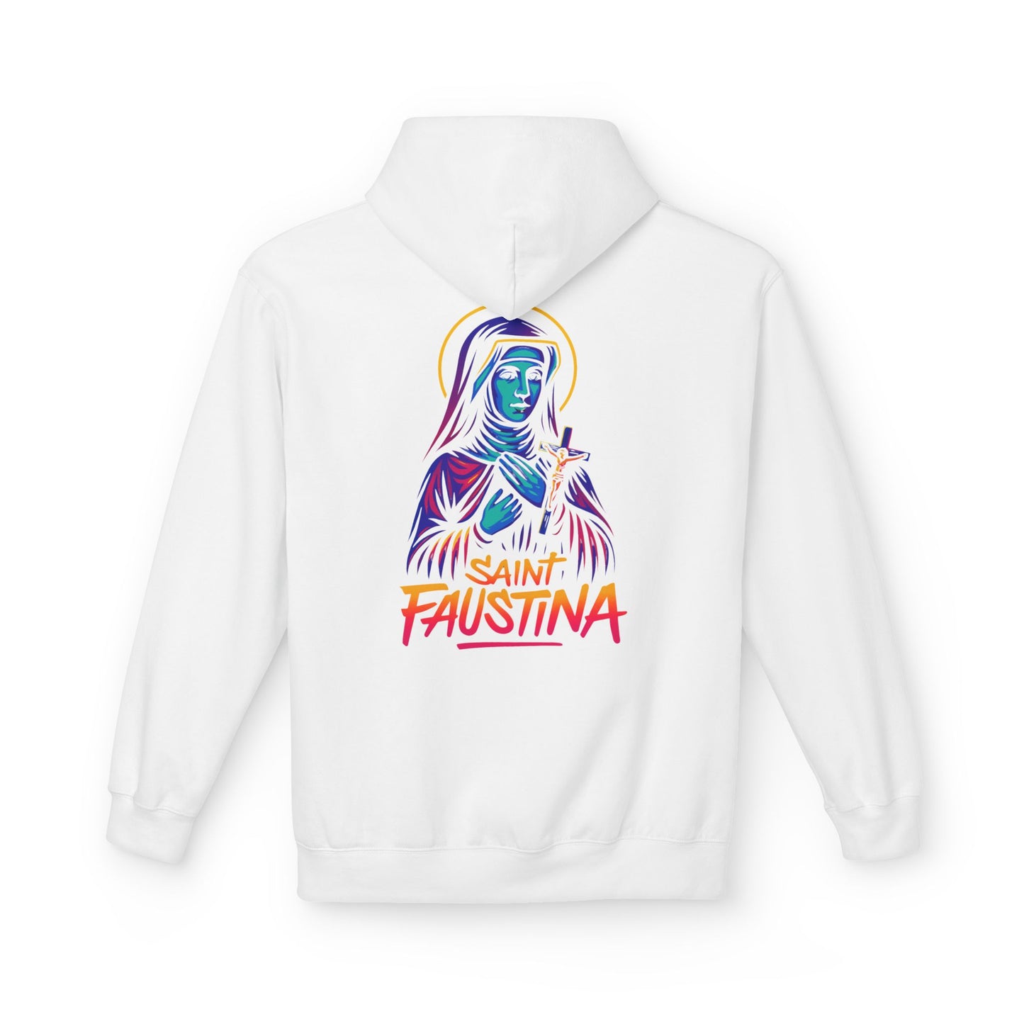 St. Faustina Neon Hoodie | Catholic Streetwear – Divine Mercy Energy & Bold Faith Style