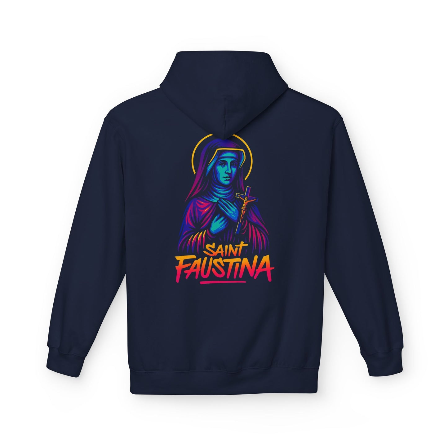 St. Faustina Neon Hoodie | Catholic Streetwear – Divine Mercy Energy & Bold Faith Style