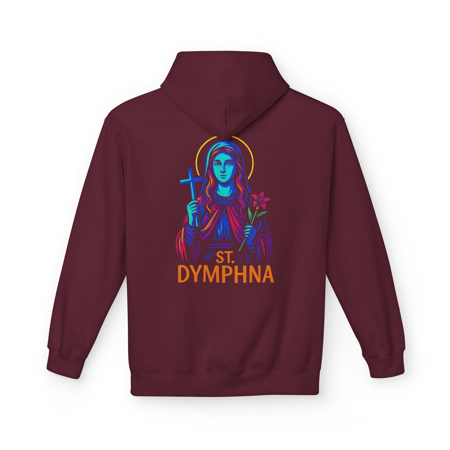 St. Dymphna Neon Hoodie | Catholic Streetwear – Hope, Healing & Mental Health Awareness