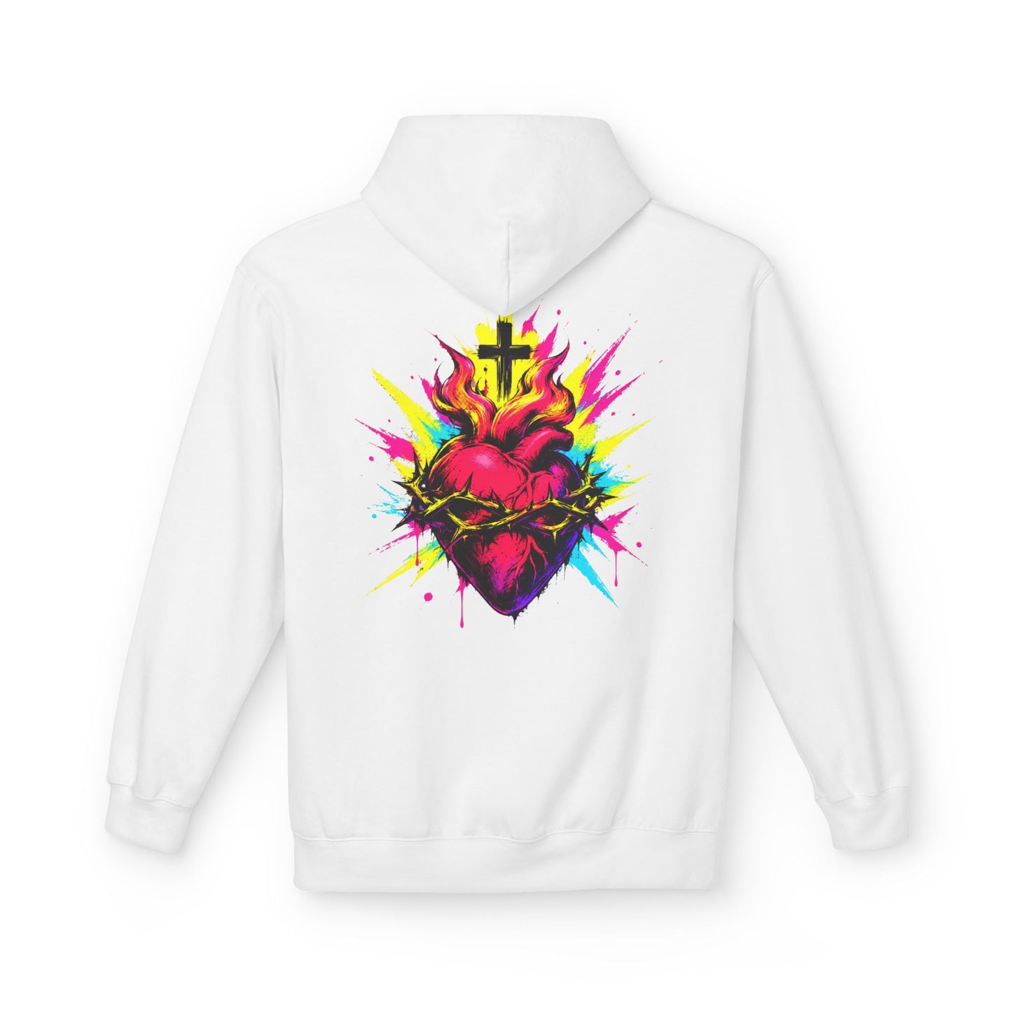 Sacred Heart of Jesus Neon Pop Hoodie | Saints Hood
