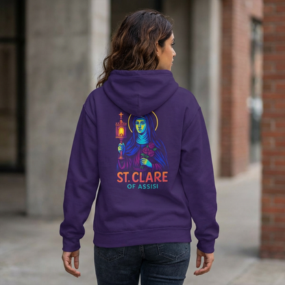 St. Clare of Assisi | Catholic Hoodie | Light & Clarity