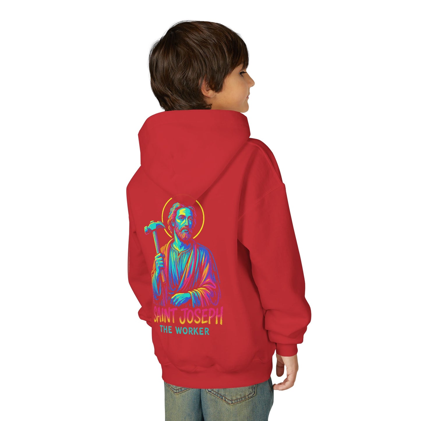 St. Joseph the Worker Youth Hoodie | Catholic Streetwear – Faith, Grit & Purpose
