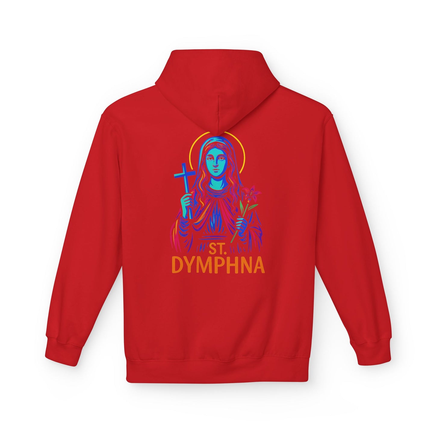 St. Dymphna Neon Hoodie | Catholic Streetwear – Hope, Healing & Mental Health Awareness