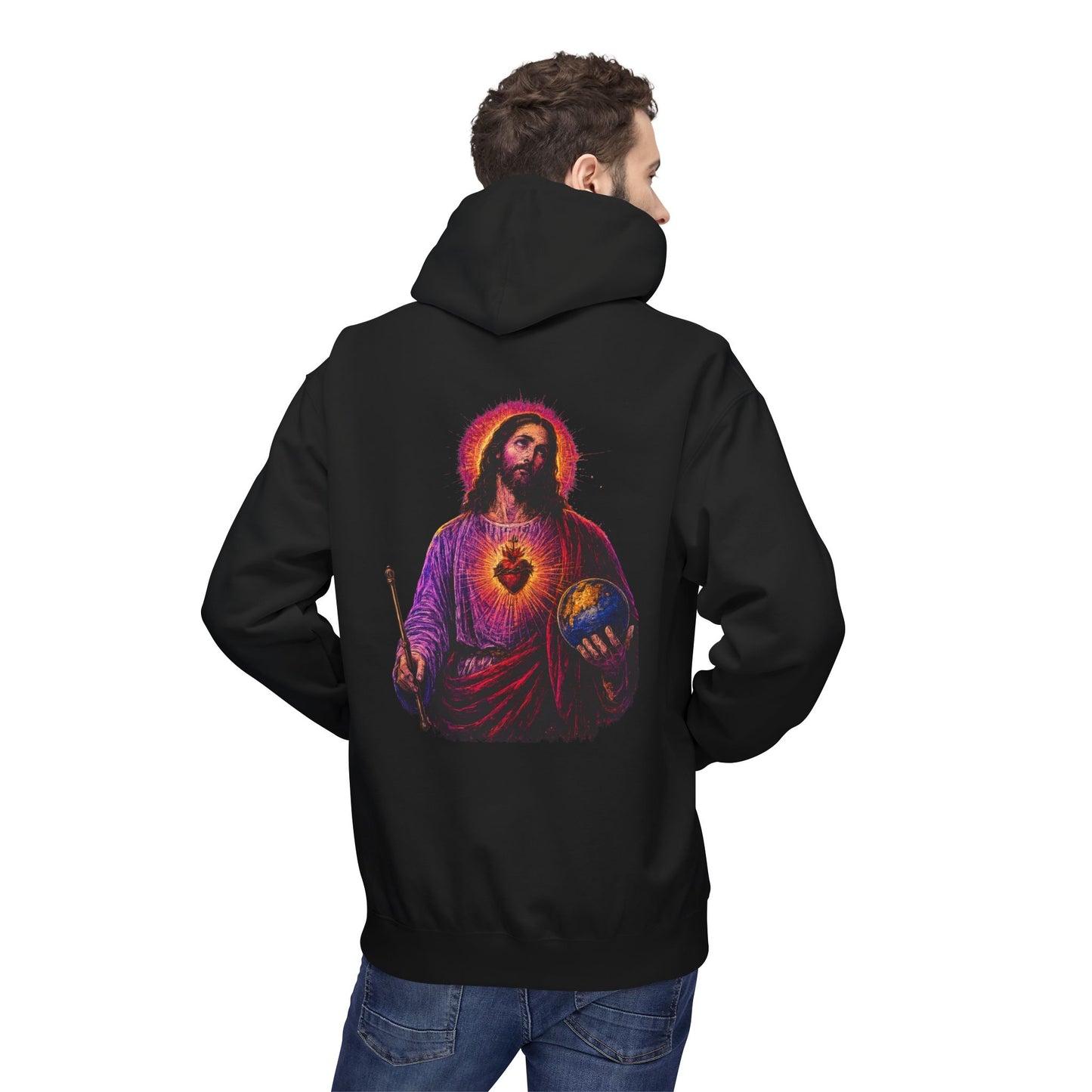 Sacred Heart of Jesus King of the World Hoodie | Saints Hood