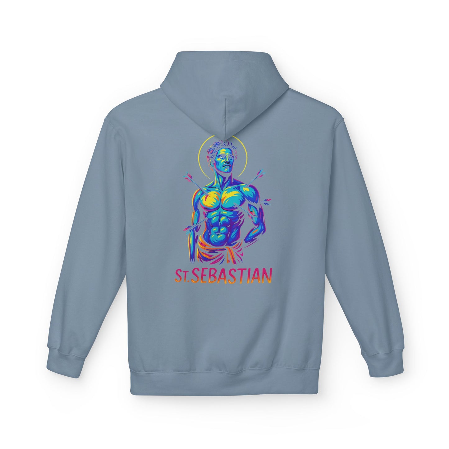 St. Sebastian Neon Hoodie | Catholic Streetwear for the Fearless – Faith, Strength & Style