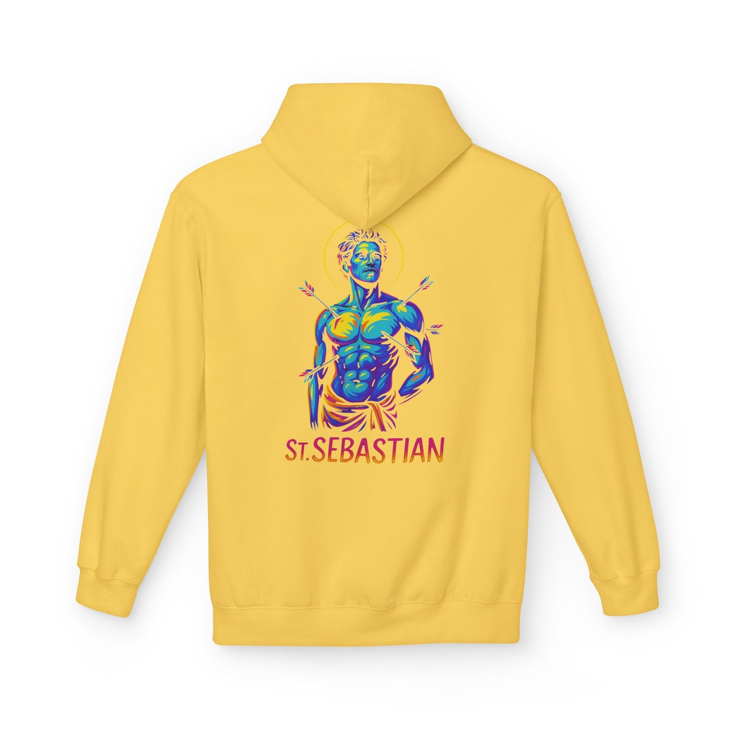 St. Sebastian Neon Hoodie | Catholic Streetwear for the Fearless – Faith, Strength & Style