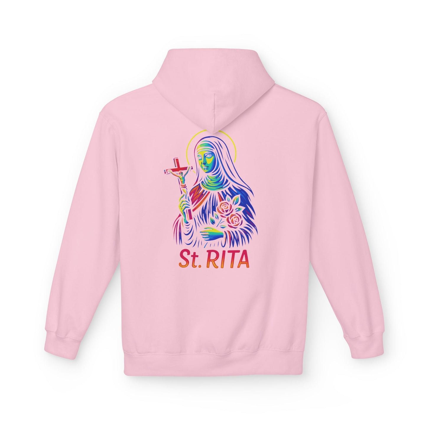 St. Rita Neon Hoodie | Catholic Streetwear – Impossible Prayers, Bold Faith, Unbreakable Hope