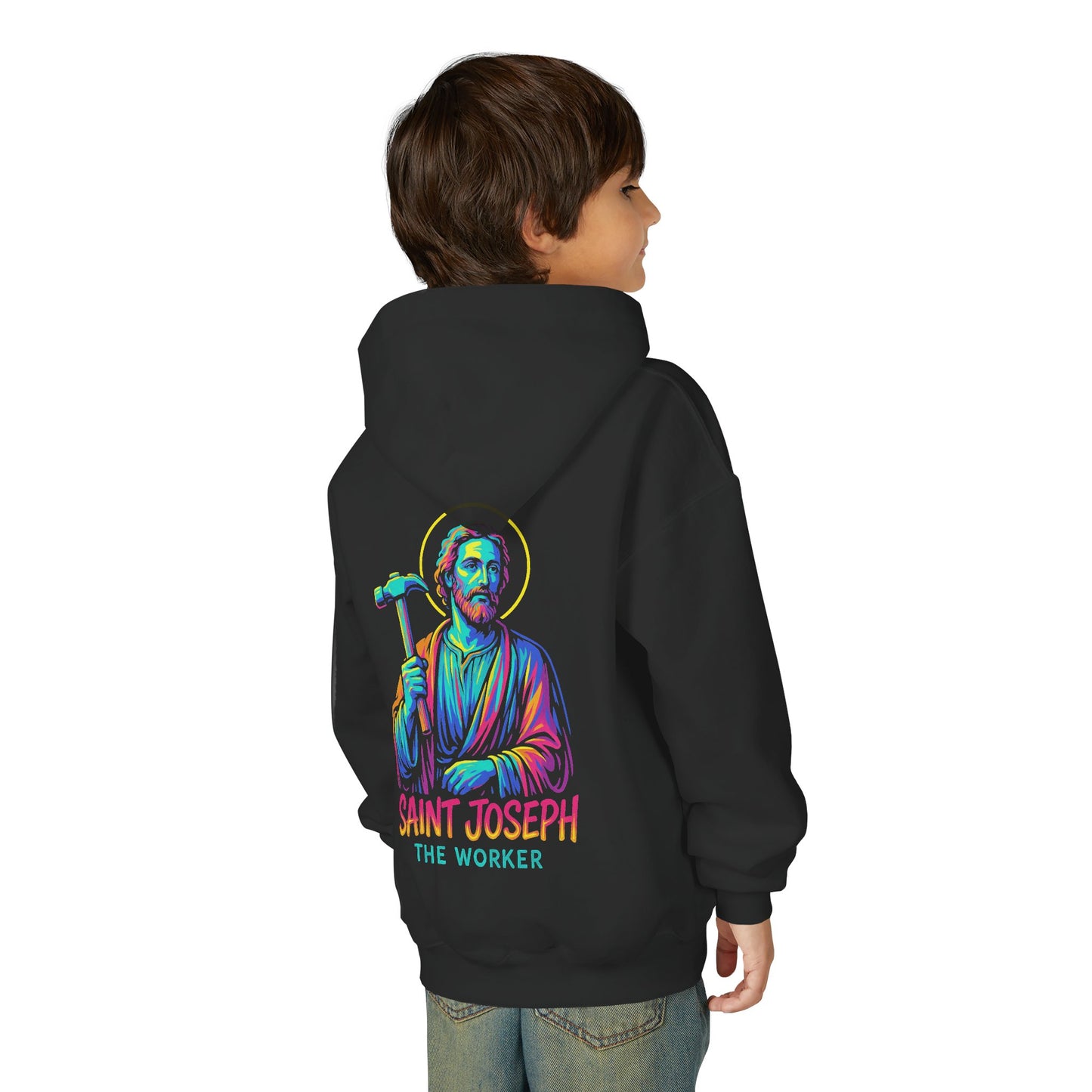 St. Joseph the Worker Youth Hoodie | Catholic Streetwear – Faith, Grit & Purpose