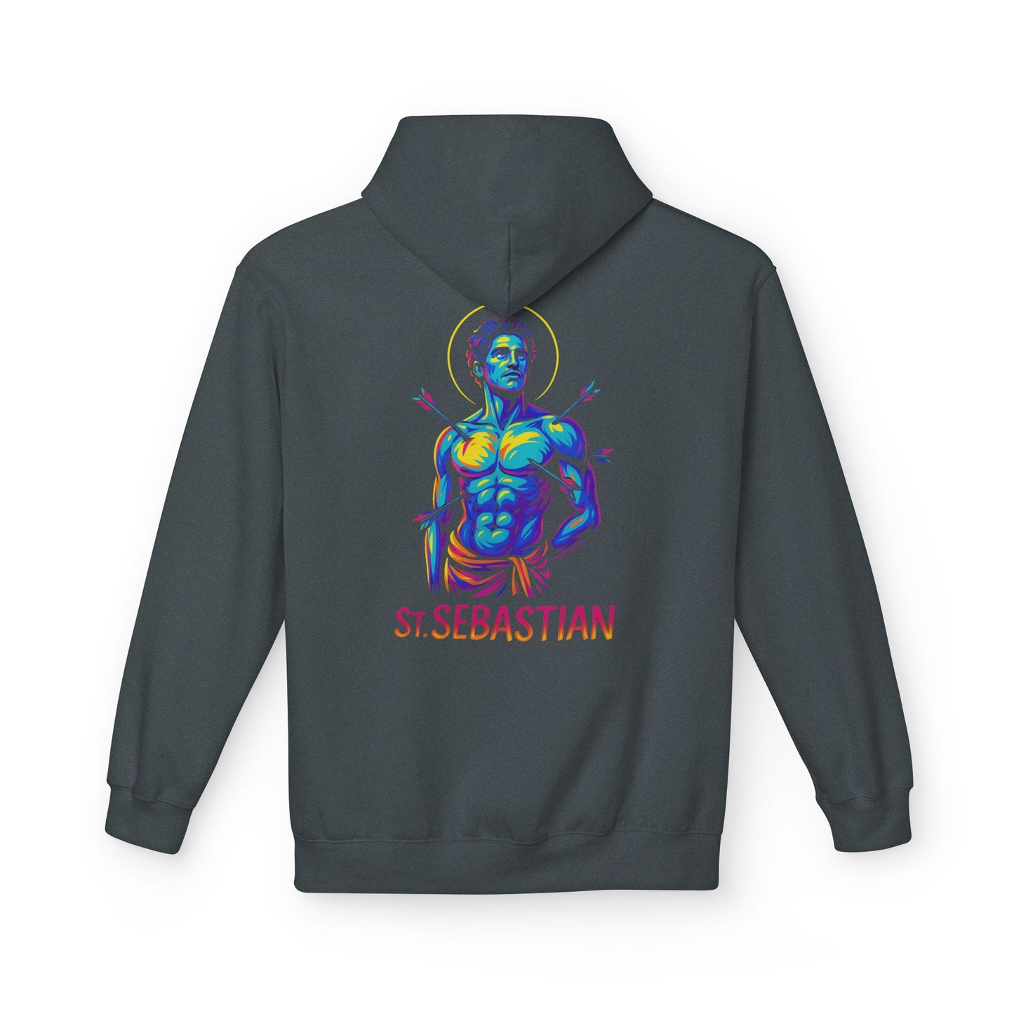 St. Sebastian Neon Hoodie | Catholic Streetwear for the Fearless – Faith, Strength & Style