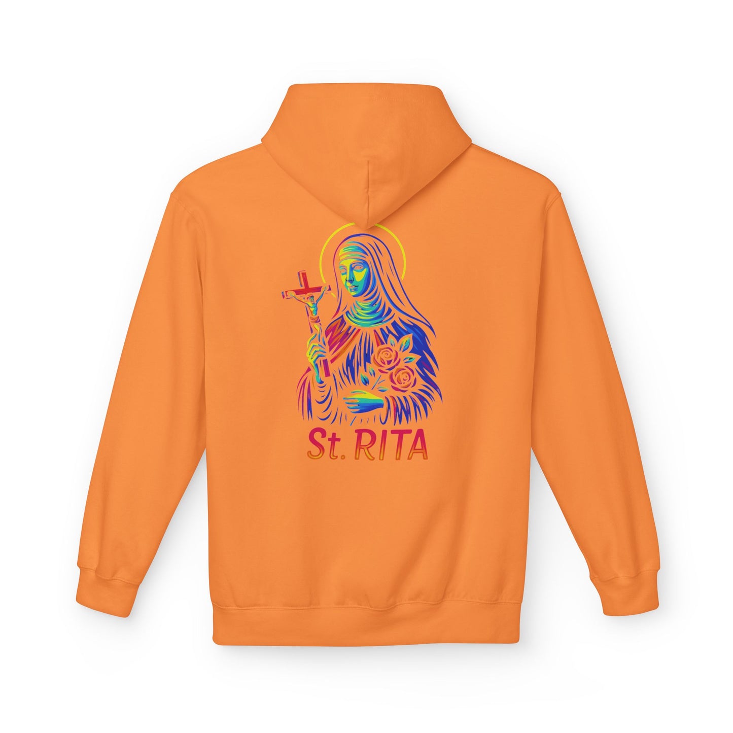 St. Rita Neon Hoodie | Catholic Streetwear – Impossible Prayers, Bold Faith, Unbreakable Hope