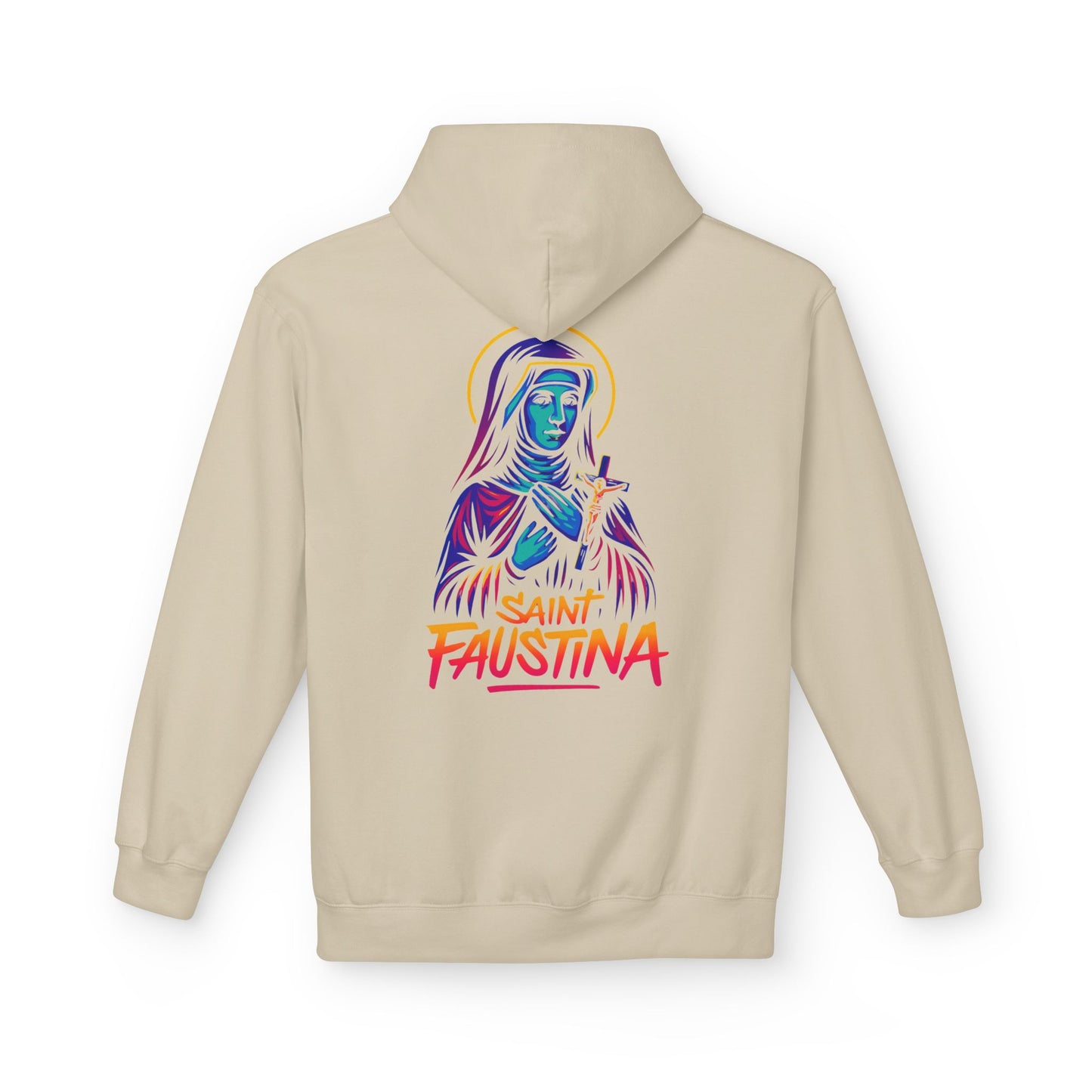 St. Faustina Neon Hoodie | Catholic Streetwear – Divine Mercy Energy & Bold Faith Style