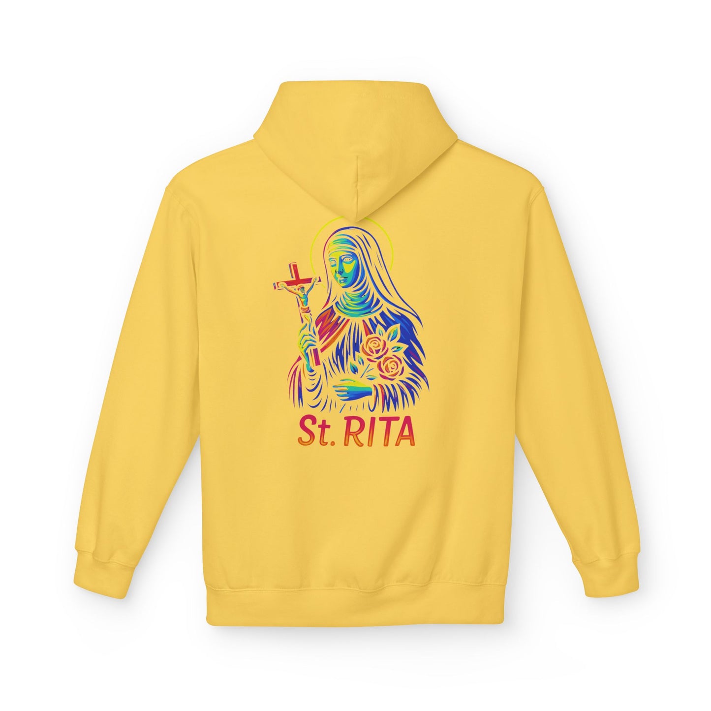 St. Rita Neon Hoodie | Catholic Streetwear – Impossible Prayers, Bold Faith, Unbreakable Hope