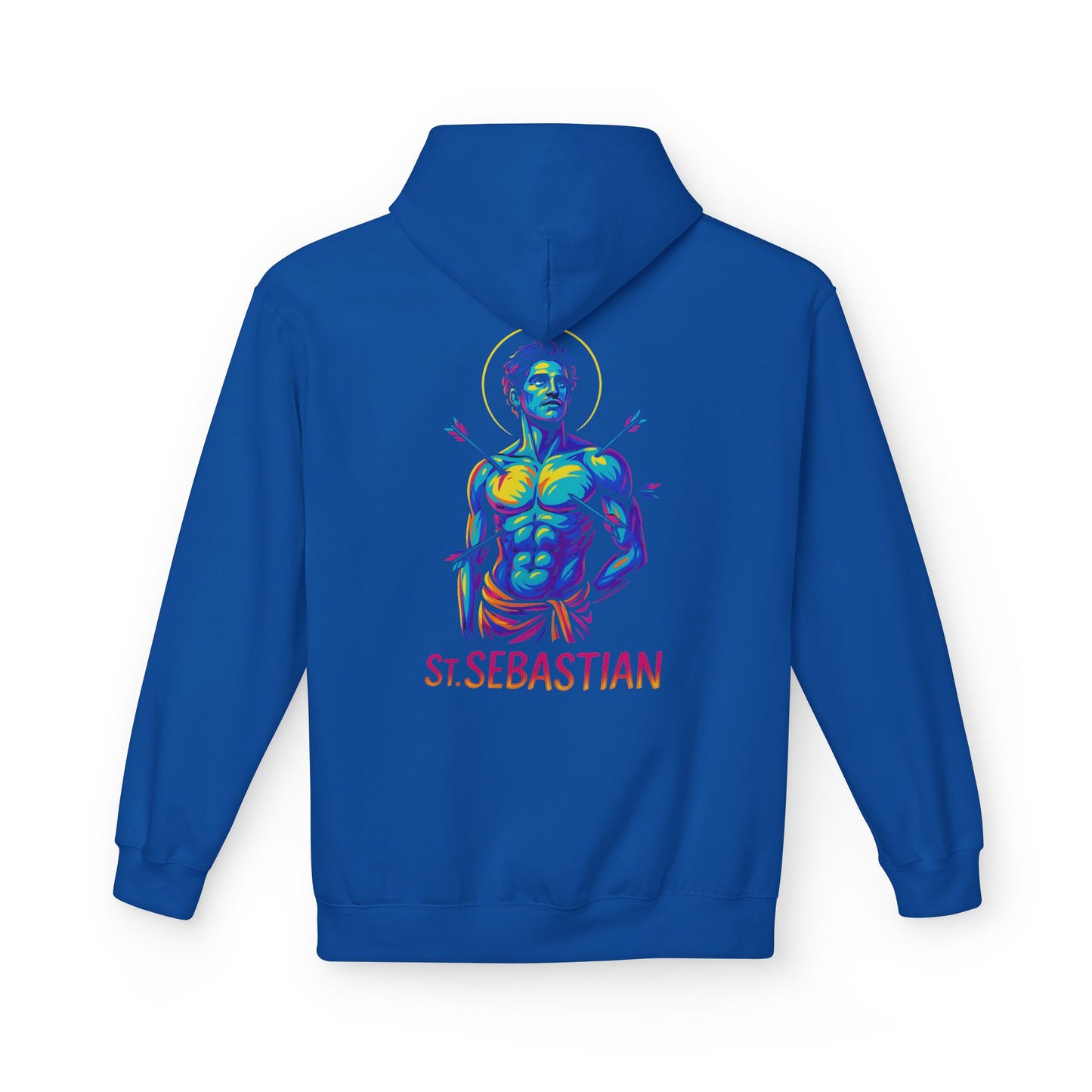 St. Sebastian Neon Hoodie | Catholic Streetwear for the Fearless – Faith, Strength & Style