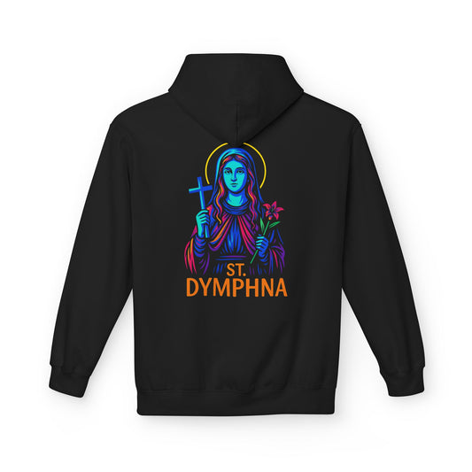 St. Dymphna Neon Hoodie | Catholic Streetwear – Hope, Healing & Mental Health Awareness