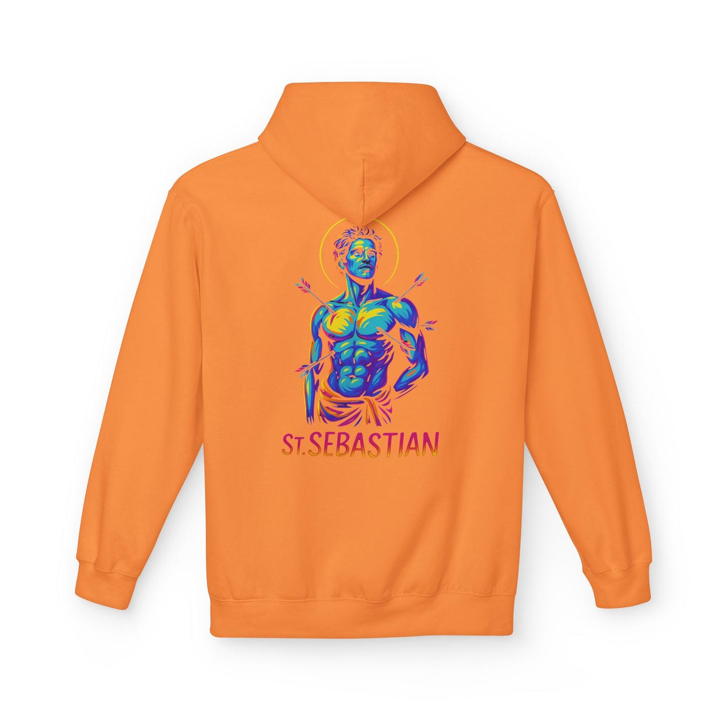 St. Sebastian Neon Hoodie | Catholic Streetwear for the Fearless – Faith, Strength & Style