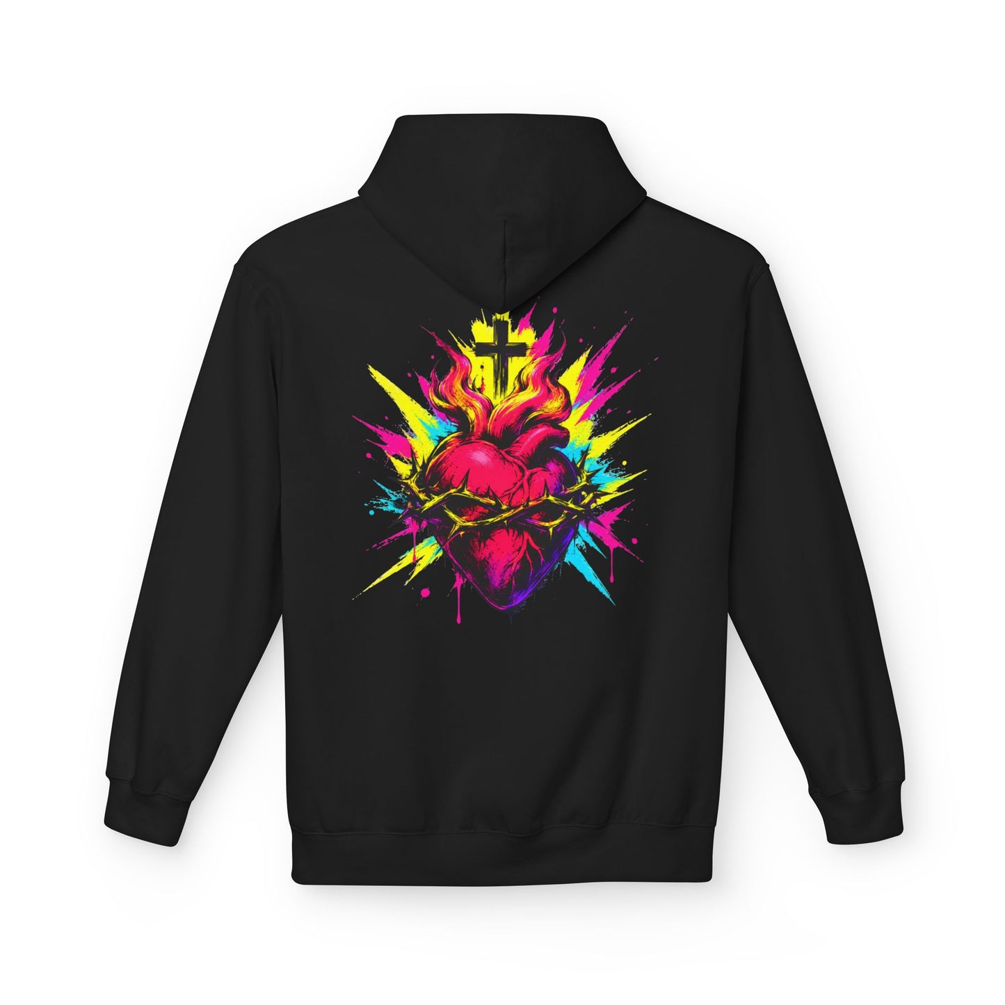 Sacred Heart of Jesus Neon Pop Hoodie | Saints Hood