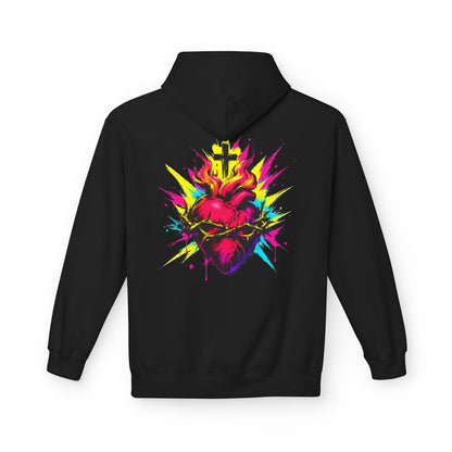 Sacred Heart of Jesus Neon Pop Hoodie | Saints Hood