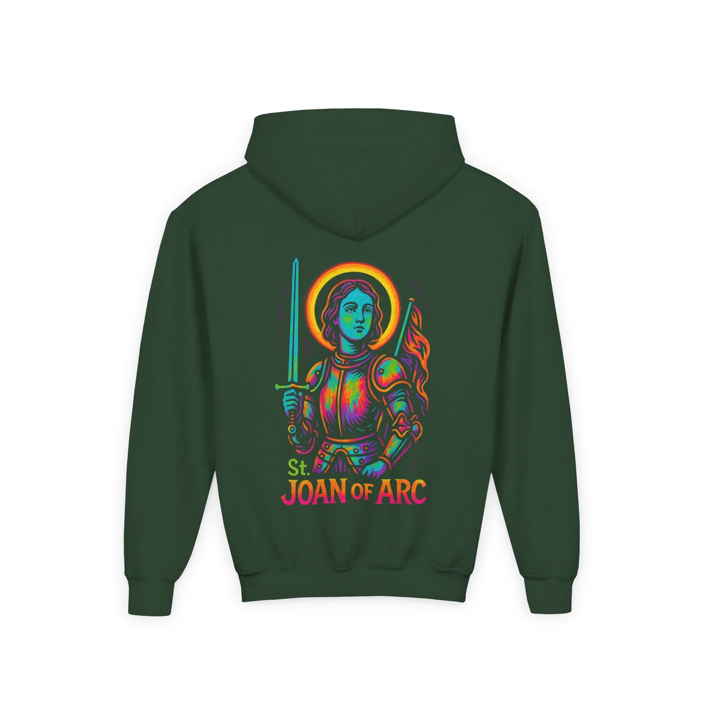 St. Joan of Arc Youth Hoodie | Catholic Streetwear – Courage, Faith & Fire for the Next Generation