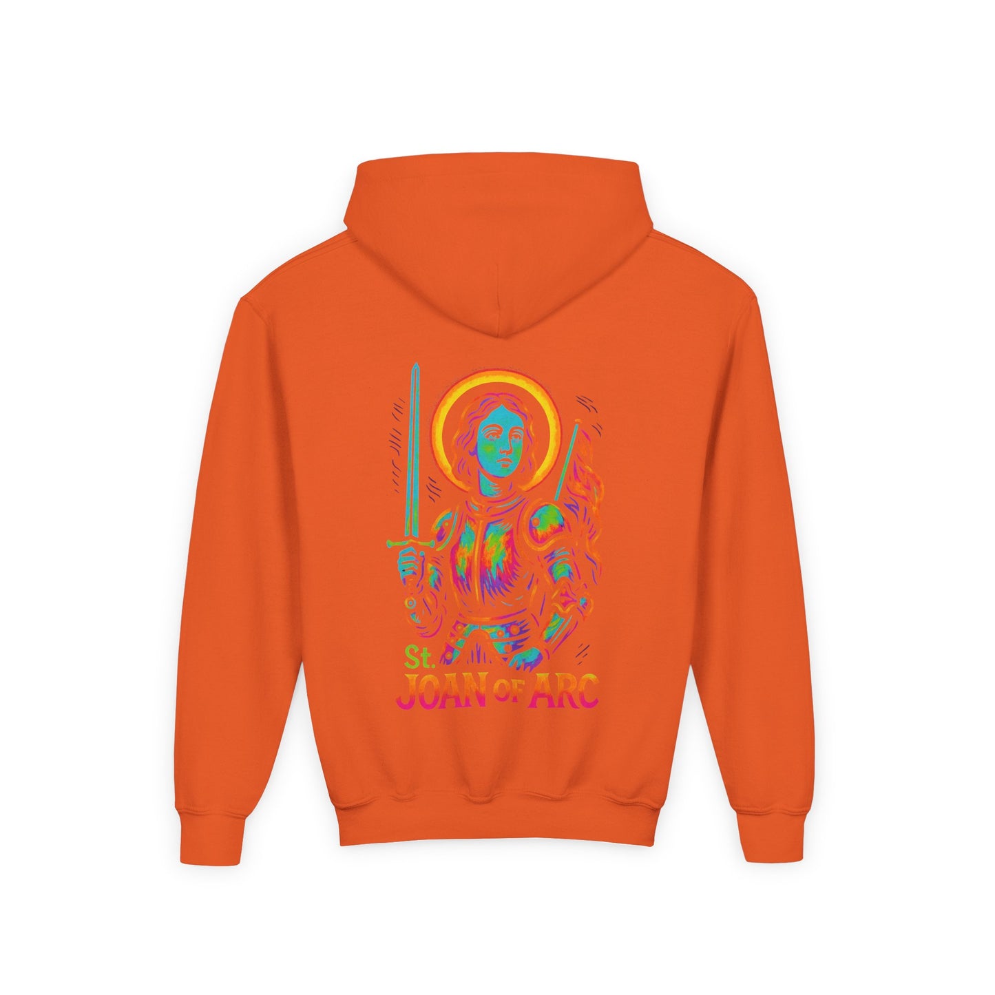 St. Joan of Arc Youth Hoodie | Catholic Streetwear – Courage, Faith & Fire for the Next Generation