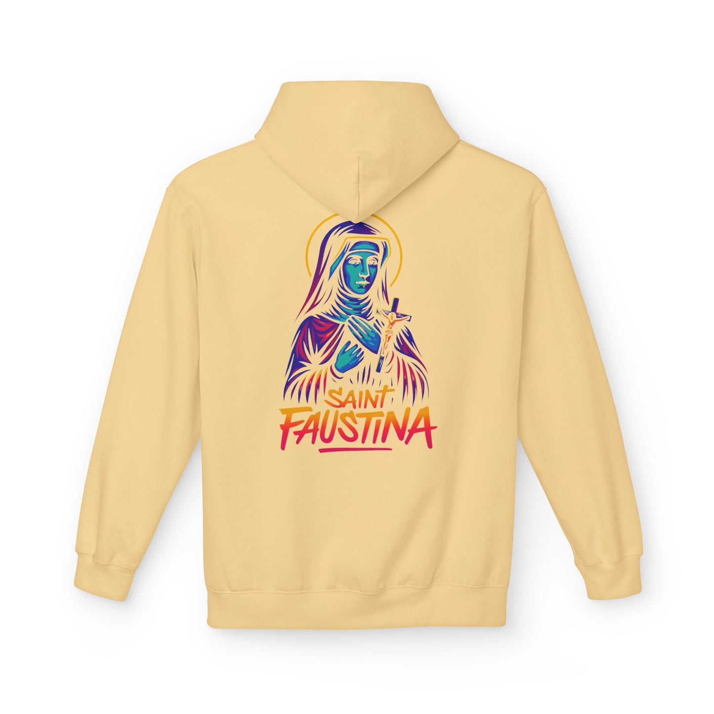 St. Faustina Neon Hoodie | Catholic Streetwear – Divine Mercy Energy & Bold Faith Style