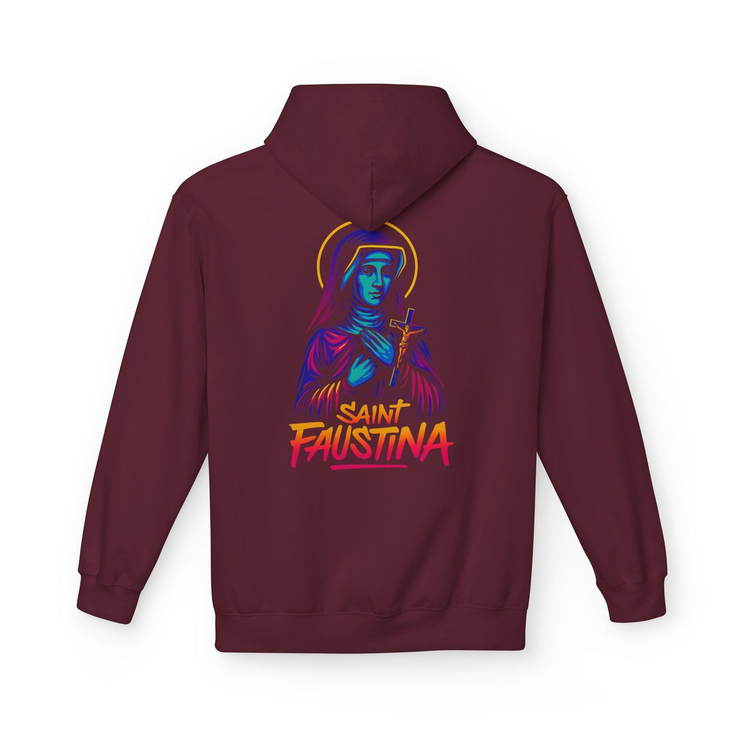 St. Faustina Neon Hoodie | Catholic Streetwear – Divine Mercy Energy & Bold Faith Style