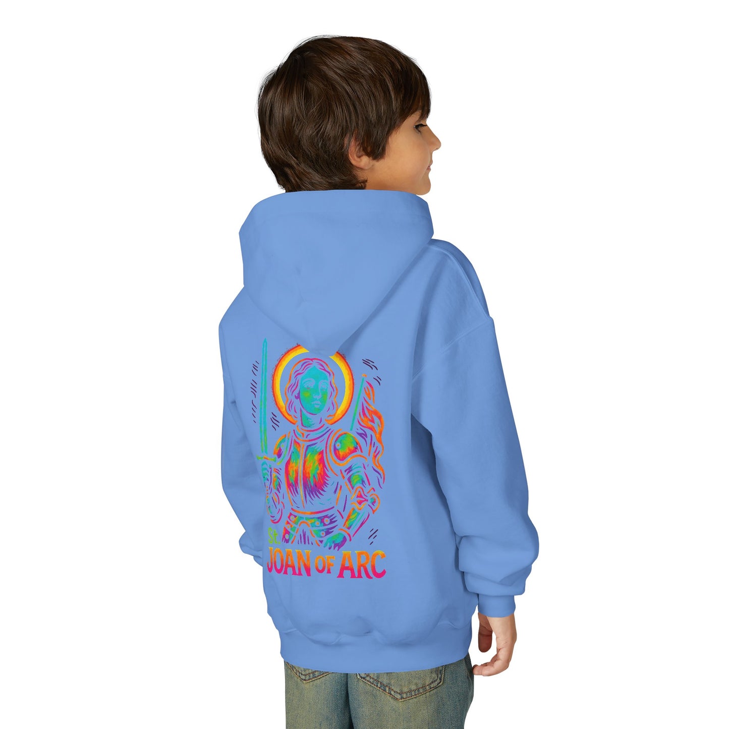 St. Joan of Arc Youth Hoodie | Catholic Streetwear – Courage, Faith & Fire for the Next Generation