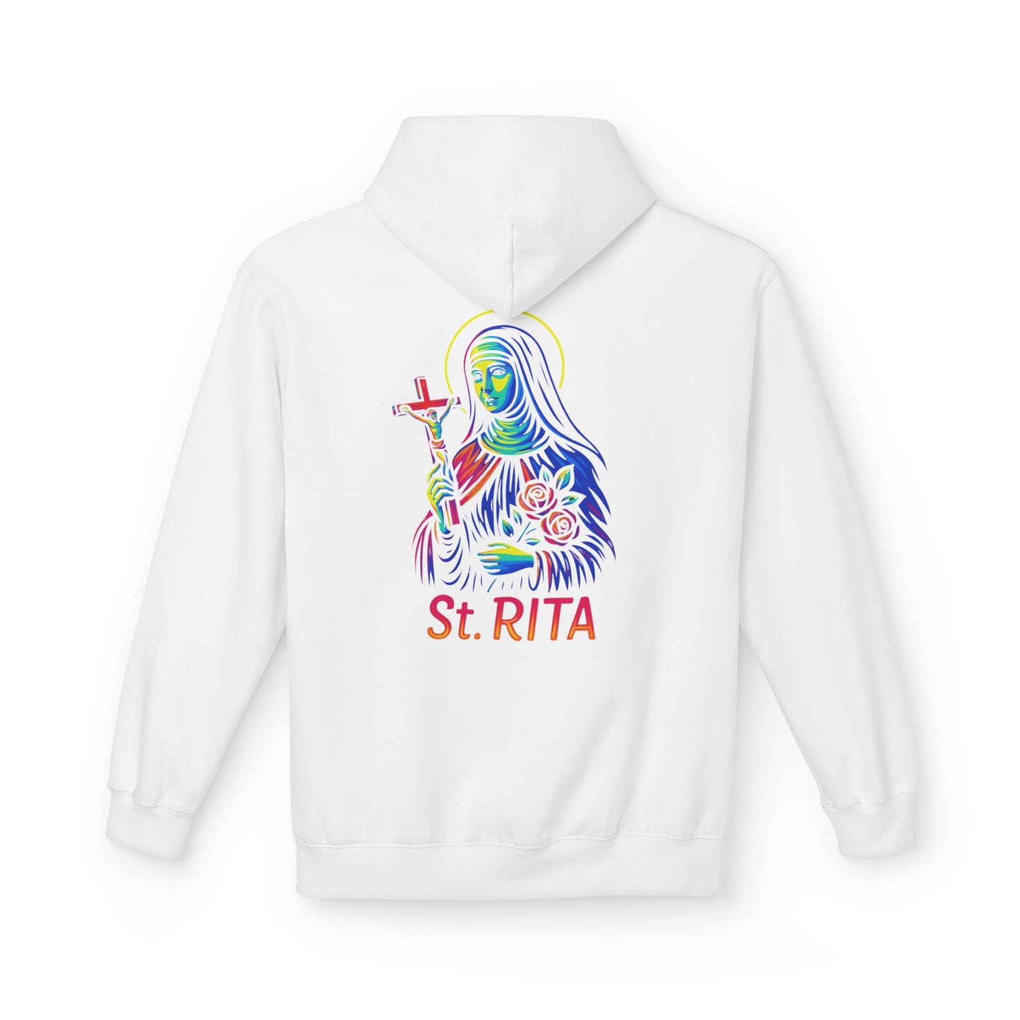 St. Rita Neon Hoodie | Catholic Streetwear – Impossible Prayers, Bold Faith, Unbreakable Hope