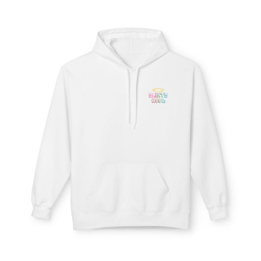 Saint Joseph the Worker Hoodie | Catholic Saint Graphic Sweatshirt | Neon Christian Streetwear | Religious Gift for Men & Women