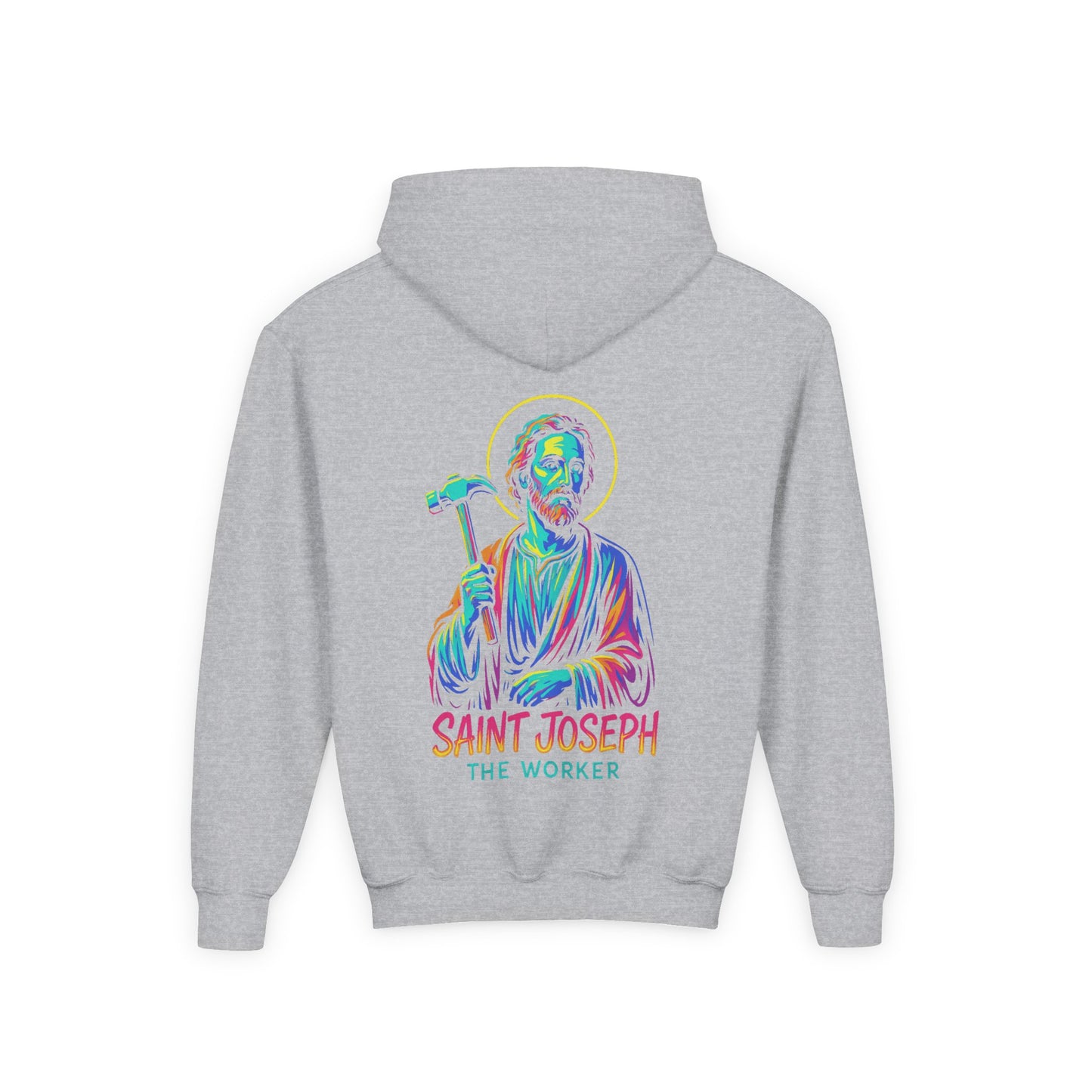 St. Joseph the Worker Youth Hoodie | Catholic Streetwear – Faith, Grit & Purpose
