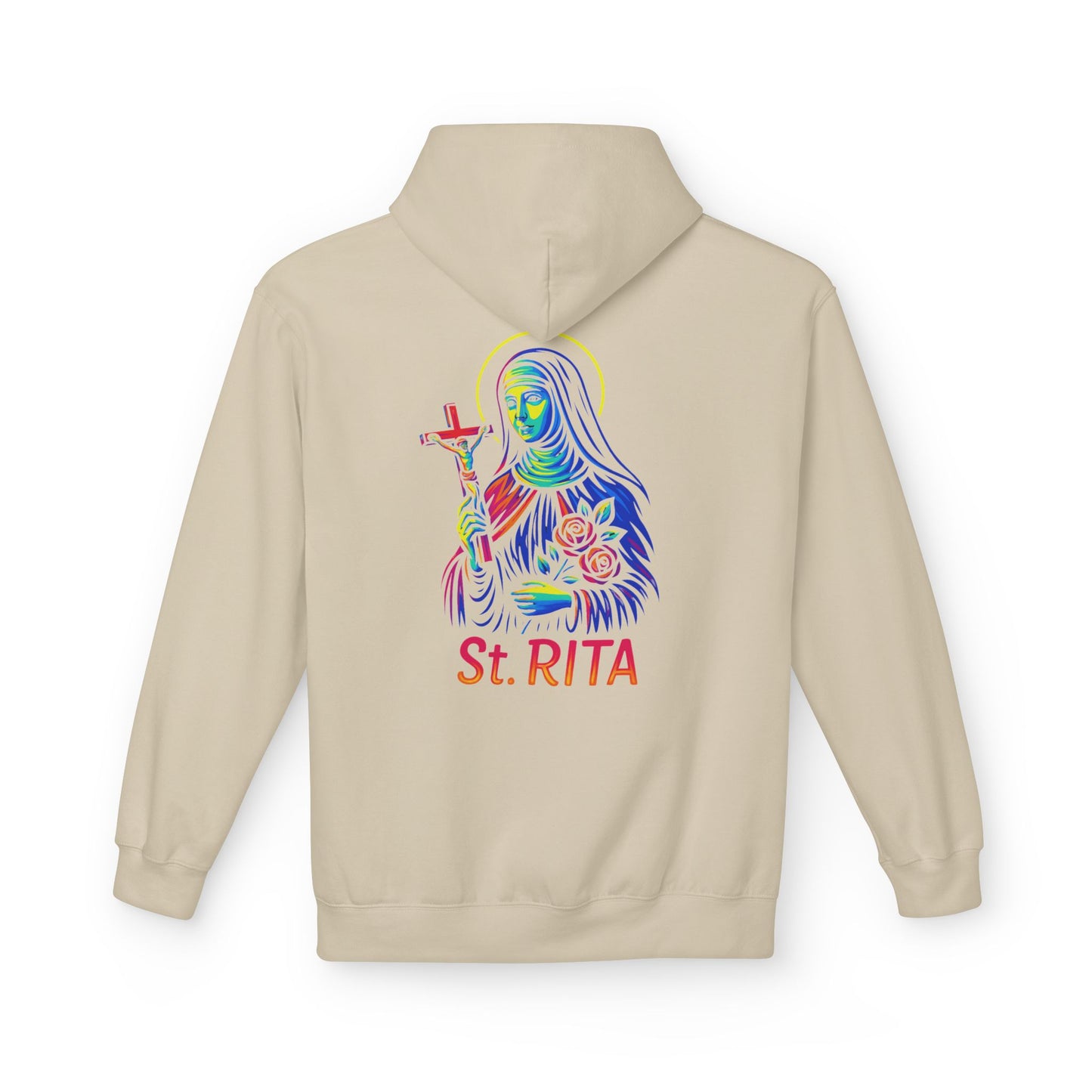 St. Rita Neon Hoodie | Catholic Streetwear – Impossible Prayers, Bold Faith, Unbreakable Hope