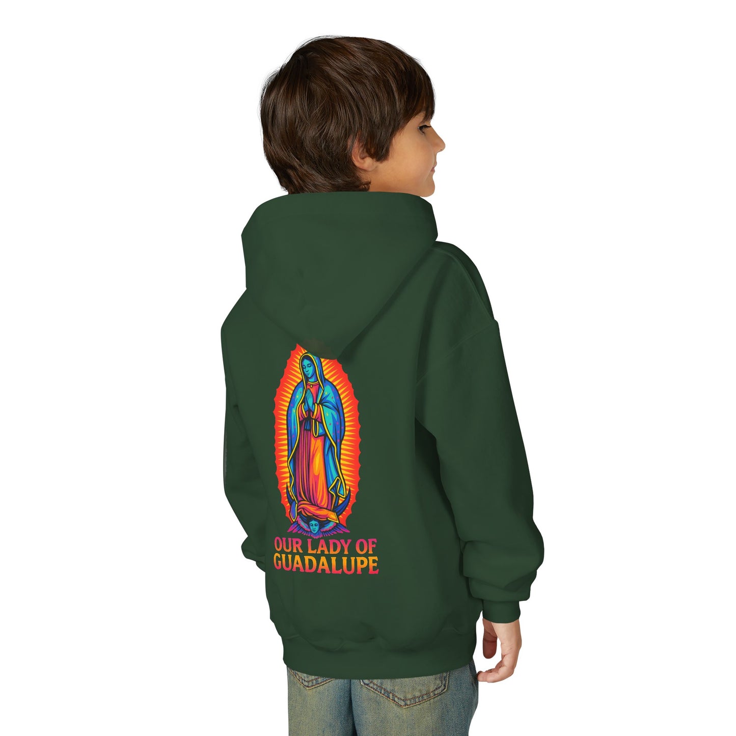 Our Lady of Guadalupe Youth Hoodie | Catholic Streetwear for Kids