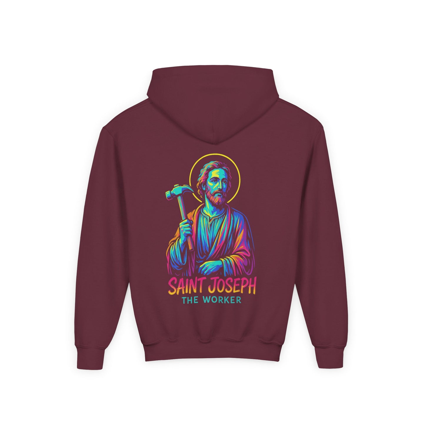St. Joseph the Worker Youth Hoodie | Catholic Streetwear – Faith, Grit & Purpose