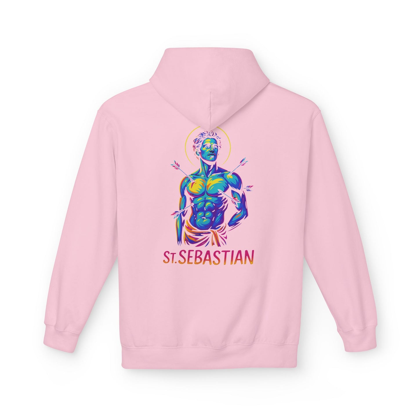 St. Sebastian Neon Hoodie | Catholic Streetwear for the Fearless – Faith, Strength & Style