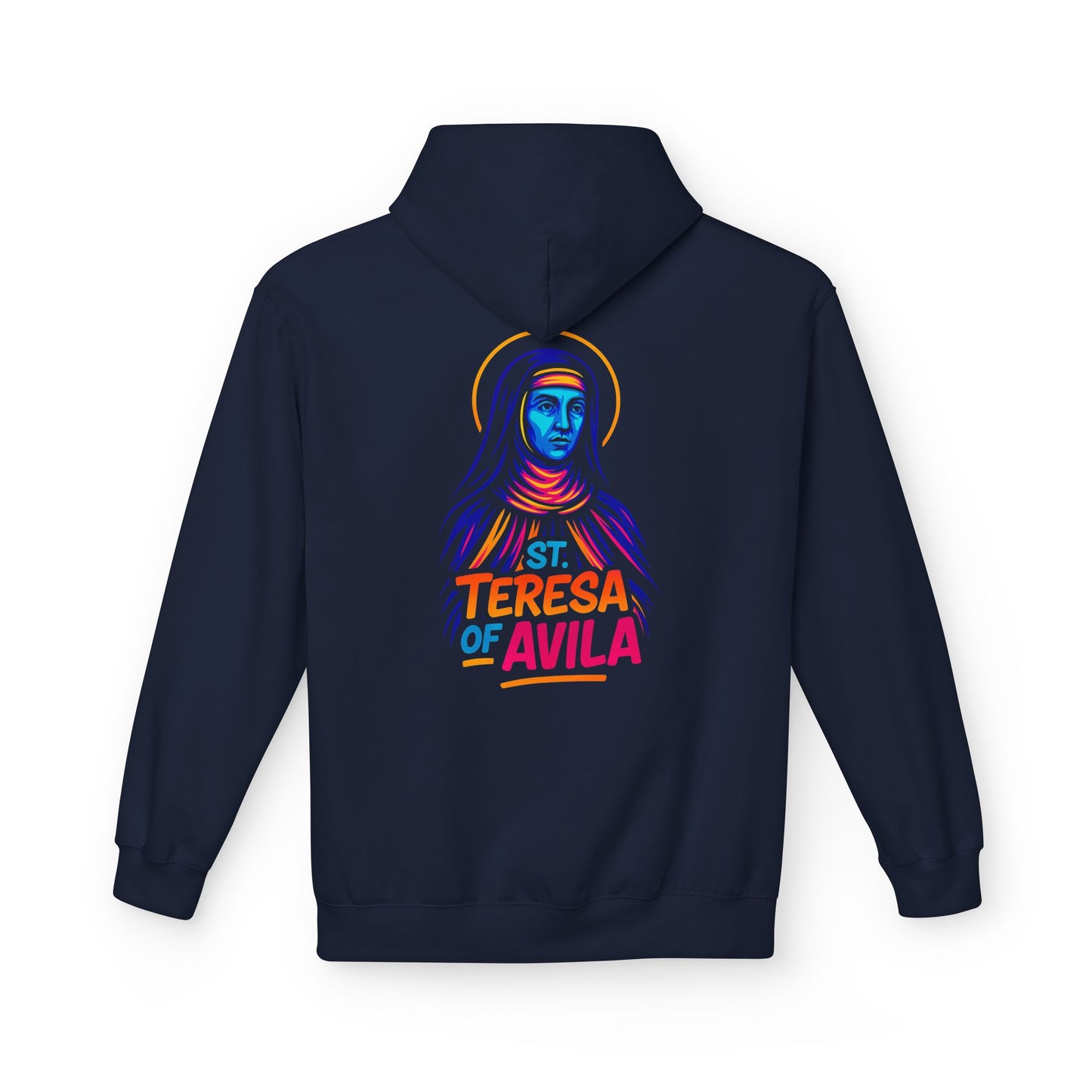 St. Teresa of Avila Neon Hoodie | Catholic Streetwear – Bold Faith & Urban Style