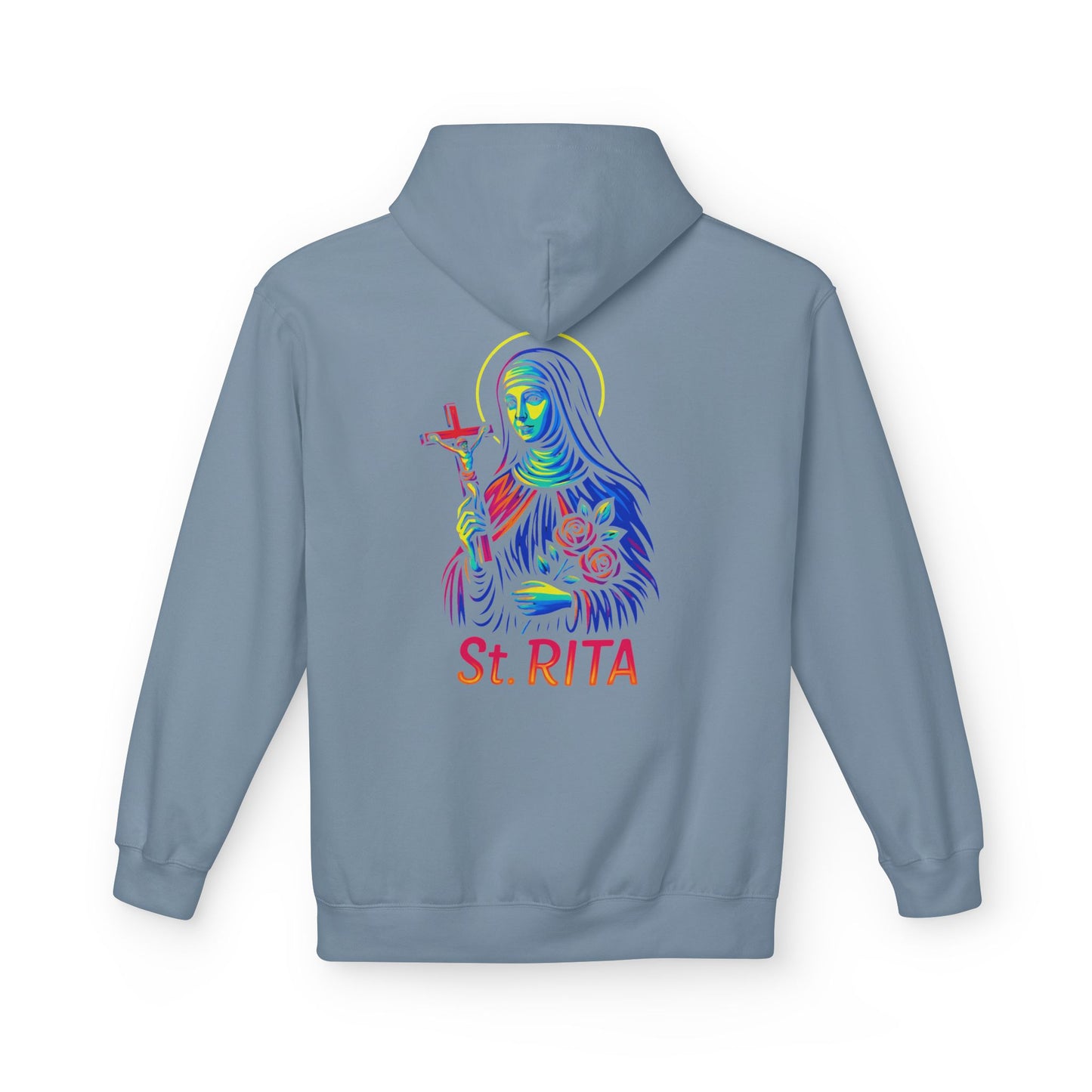St. Rita Neon Hoodie | Catholic Streetwear – Impossible Prayers, Bold Faith, Unbreakable Hope