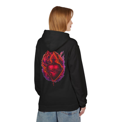Sacred Heart of Jesus Rose & Flame Hoodie | Saints Hood
