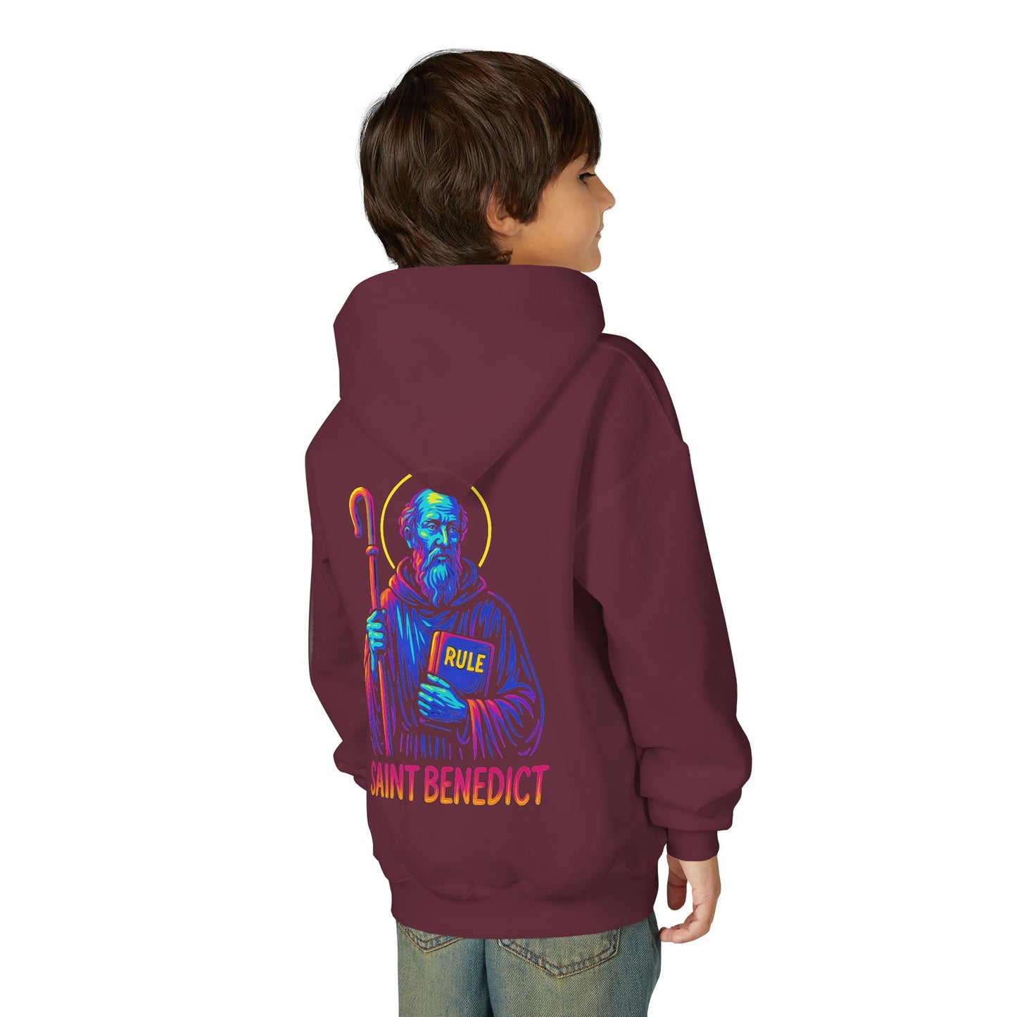 St. Benedict Youth Hoodie | Catholic Streetwear for Kids