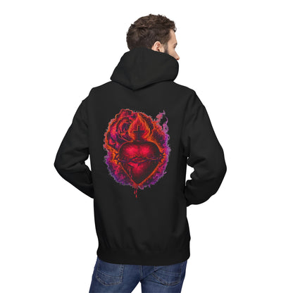Sacred Heart of Jesus Rose & Flame Hoodie | Saints Hood
