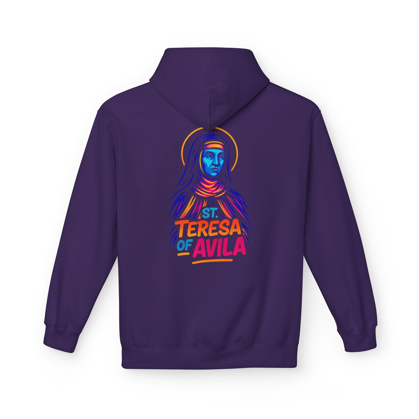 St. Teresa of Avila Neon Hoodie | Catholic Streetwear – Bold Faith & Urban Style