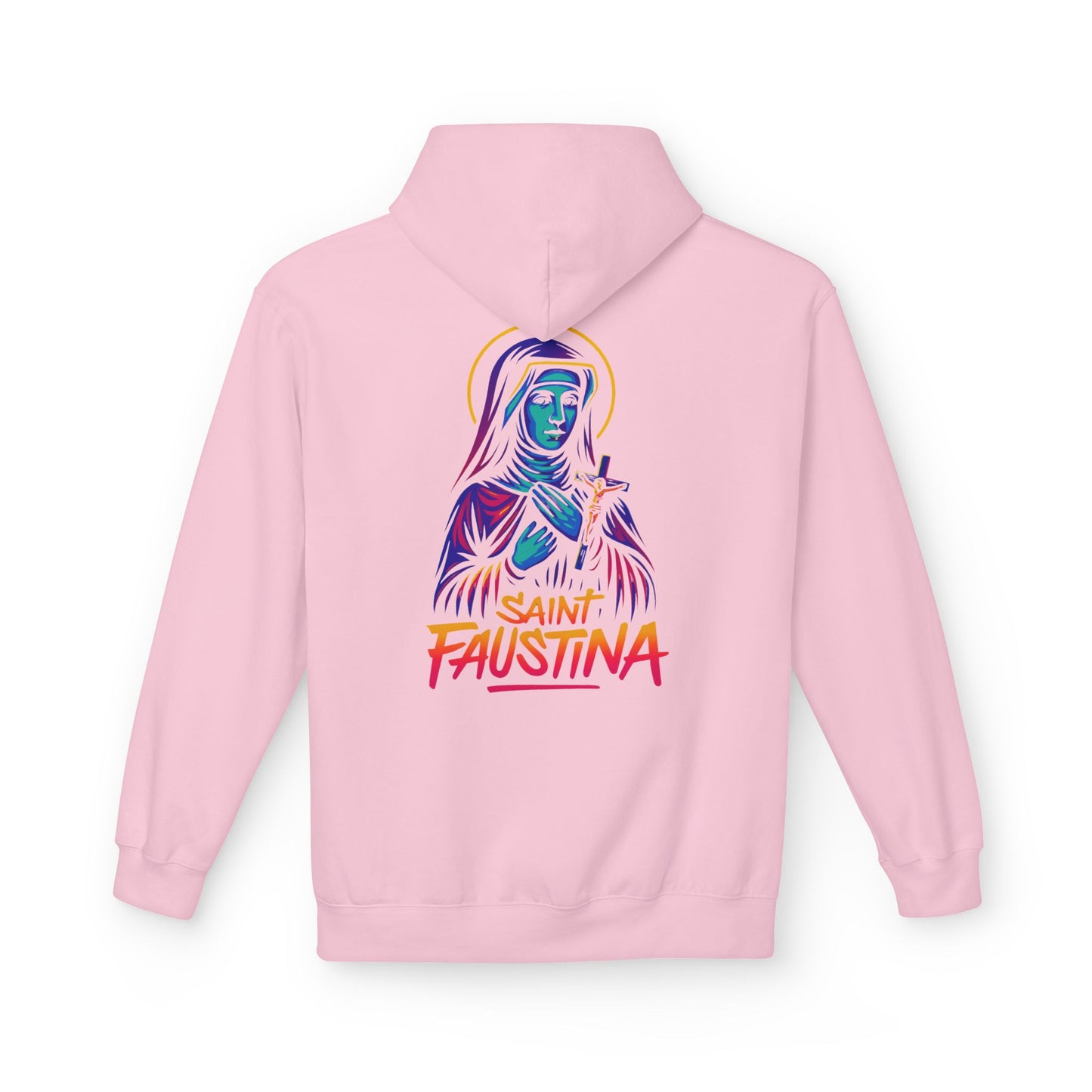 St. Faustina Neon Hoodie | Catholic Streetwear – Divine Mercy Energy & Bold Faith Style