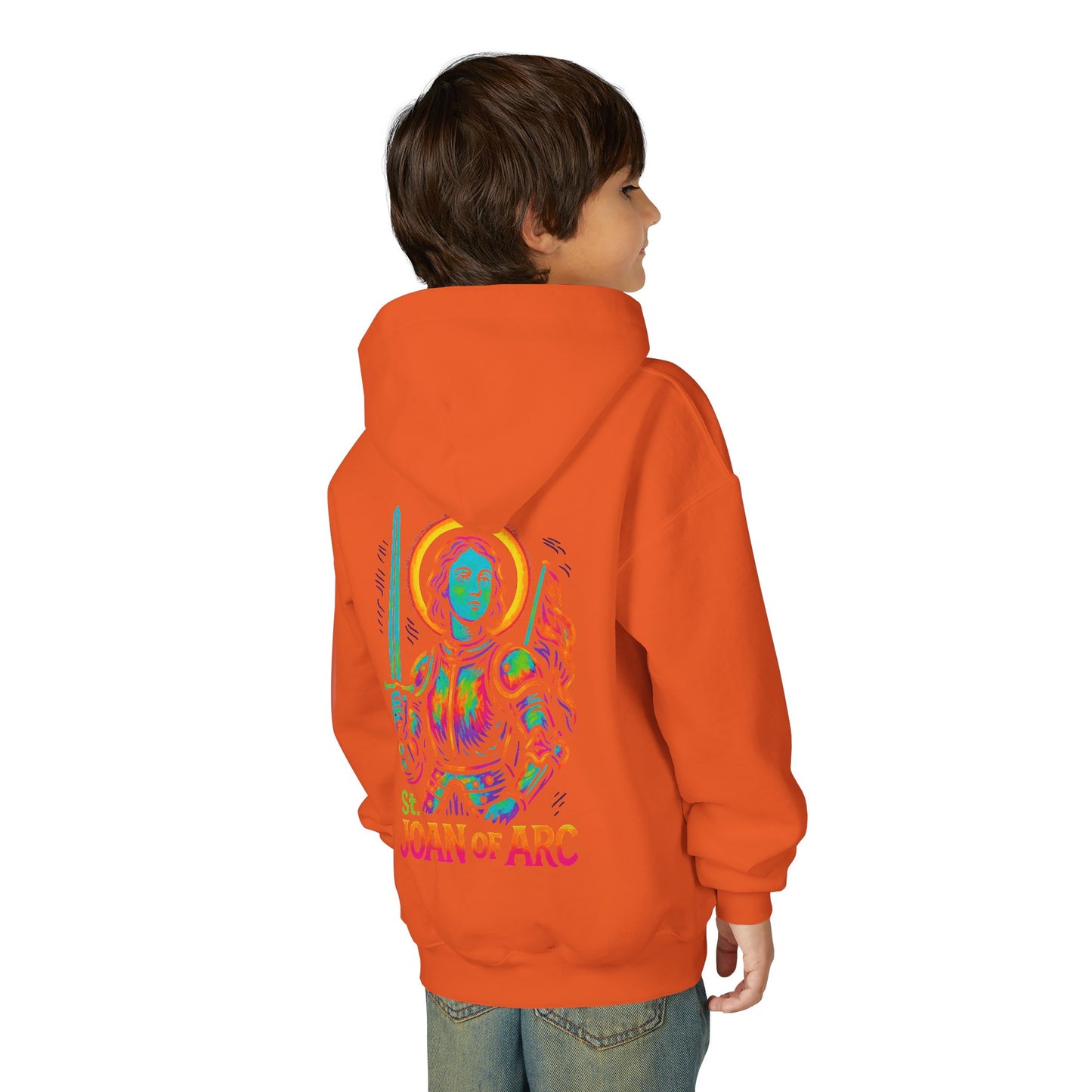 St. Joan of Arc Youth Hoodie | Catholic Streetwear – Courage, Faith & Fire for the Next Generation