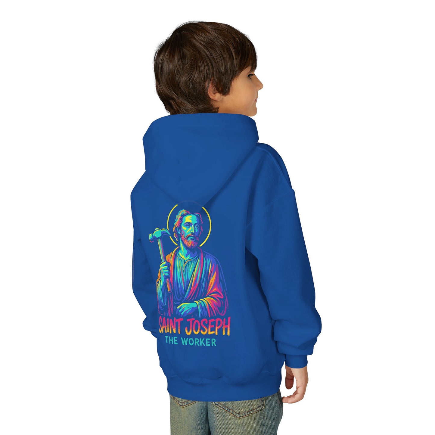 St. Joseph the Worker Youth Hoodie | Catholic Streetwear – Faith, Grit & Purpose