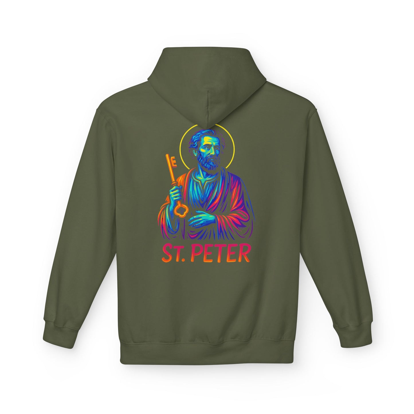 St. Peter Neon Hoodie | Catholic Streetwear – Strength, Faith & Redemption in Style