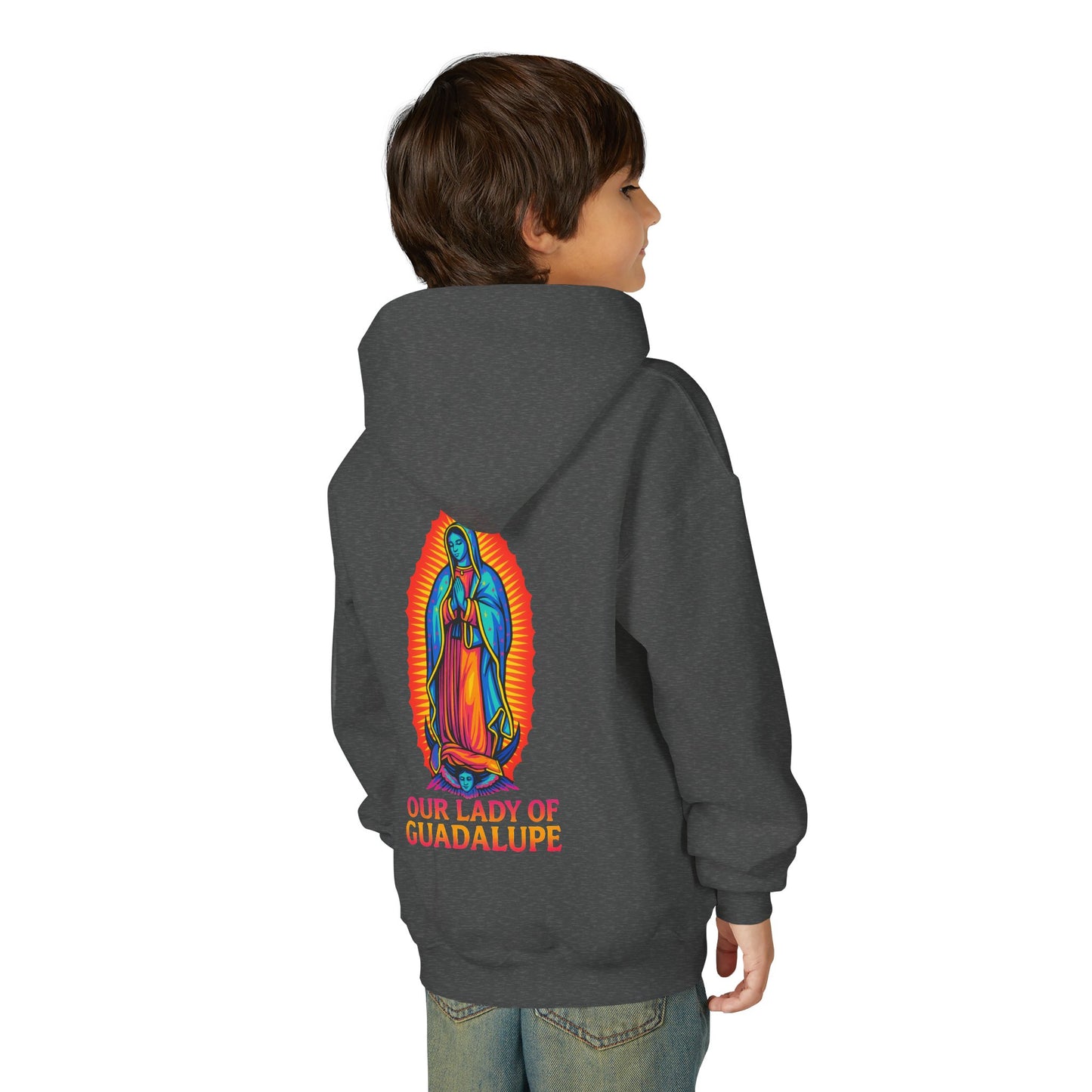 Our Lady of Guadalupe Youth Hoodie | Catholic Streetwear for Kids